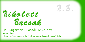nikolett bacsak business card